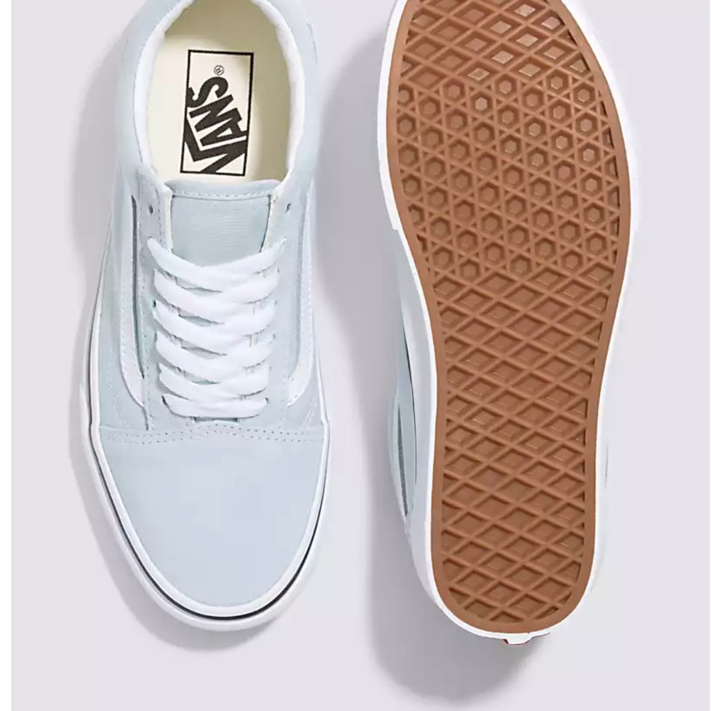 Light blue vans lace up